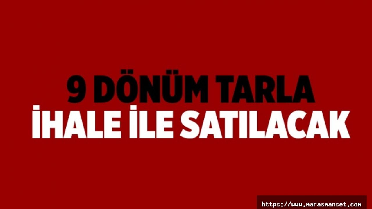 9 dönüm tarla ihale ile satılacak