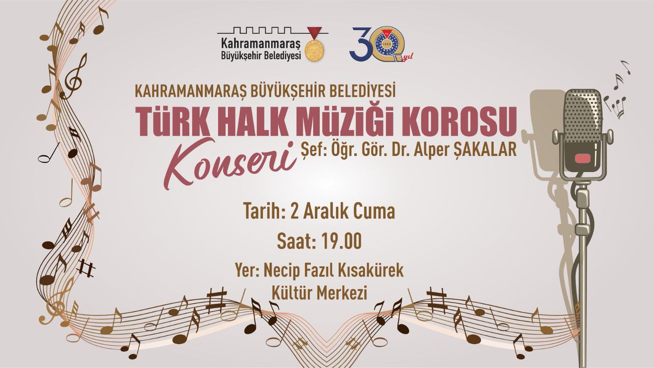 Büyükşehir’in Türk Halk Müziği Korosu Sahne Alacak