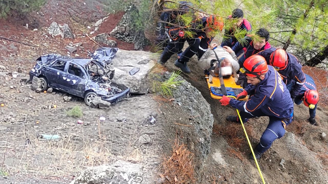 Kahramanmaraş'ta uçuruma yuvarlanan otomobildeki 4 kişi yaralandı