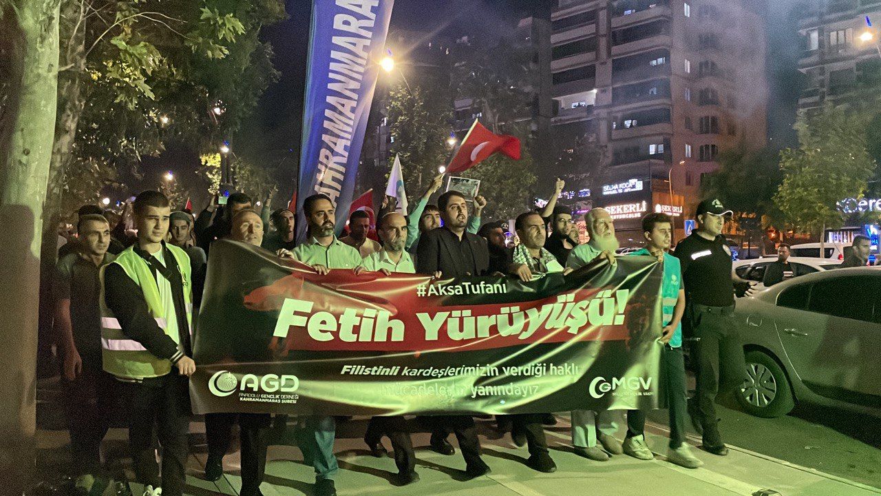 Kahramanmaraş'ta Filistin'e destek yürüyüşü düzenlendi