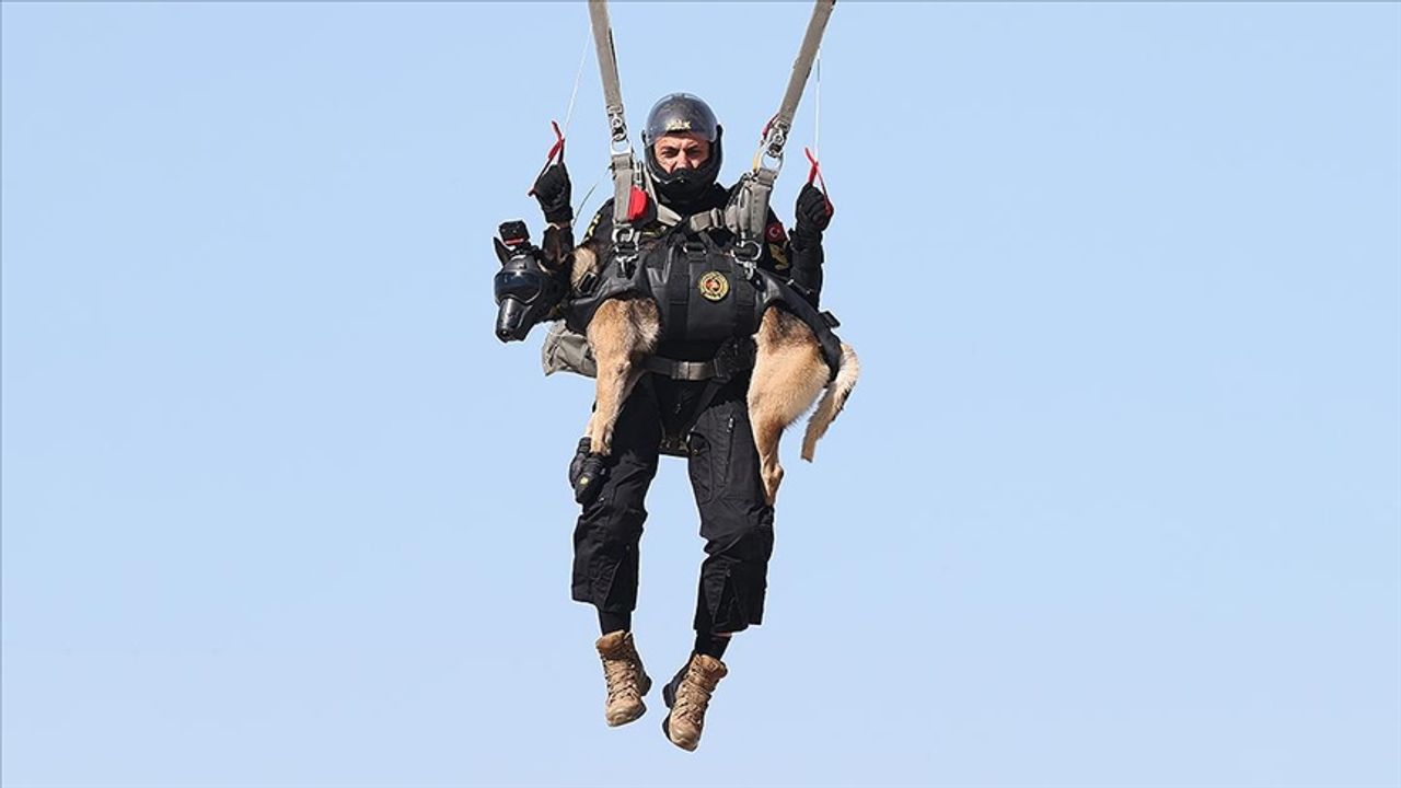 Jandarmanın köpeği, zorlu operasyon bölgelerine paraşütle inecek