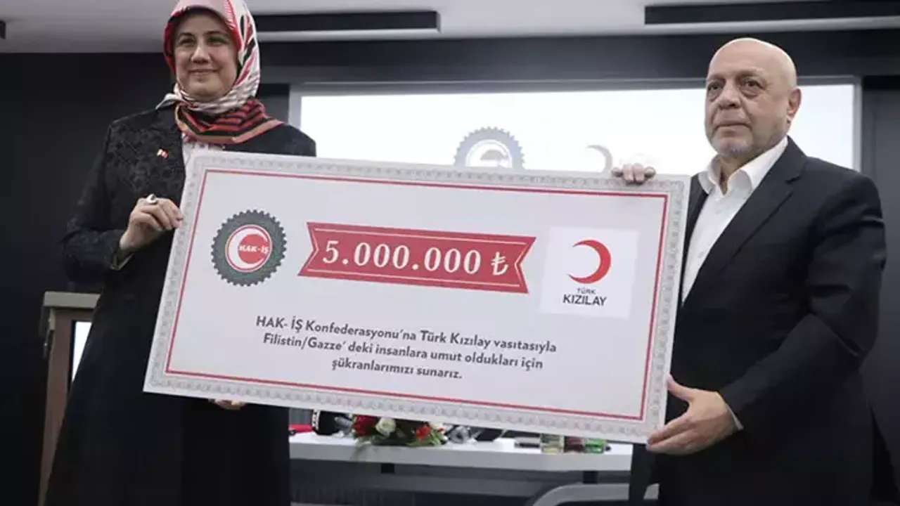 HAK-İŞ'ten Gazze'ye 5 milyon liralık bağış