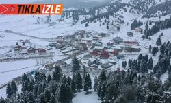 Kahramanmaraş'ta karla kaplanan alanlar havadan görüntülendi