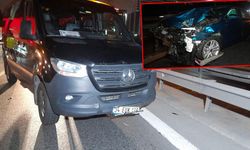 Kaza sonrası otomobilinden inen sürücüye, minibüs çarptı