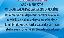 Afşin’de yaşayanlar dikkat ‘suları içmeyin’