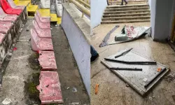 Sakaryasporlu taraftarlar, Bolu Atatürk Stadyumu'na zarar verdi
