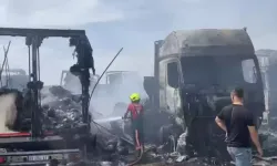 Tır garajında yangın: 5 araç kullanılamaz hale geldi