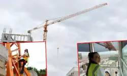 Neslihan, harita mühendisiyken merak sardığı kule vinç operatörlüğünü yapıyor