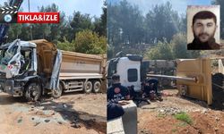 Kahramanmaraş'ta yükünü boşaltırken devrilen kamyonun sürücüsü hayatını kaybetti