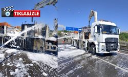 Kahramanmaraş’ta karayolları aracında yangın paniği