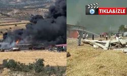 Kahramanmaraş'ta bir depoda yangın çıktı, gökyüzünü kara dumanlar kapladı