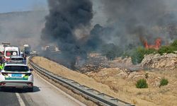 Kahramanmaraş'ta devrilen TIR yangına neden oldu