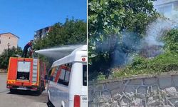 Elektrik telinde akıma kapılan karga, tarlada yangına neden oldu