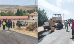 Hafif ticari araç, yol silindirine çarptı: 1 ölü, 1 ağır yaralı