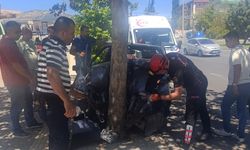 Kahramanmaraş'ta otomobil ağaca çarptı, sürücü yaralandı