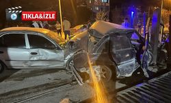 Kahramanmaraş'ta kontrolden çıkan otomobil park halindeki araca çarptı