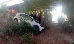 Otoyolda üst geçidin ayağına çarpan otomobilin sürücüsü öldü