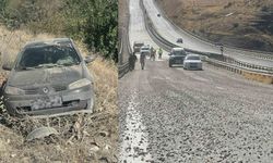 Karayoluna dökülen mıcır kazaya neden oldu
