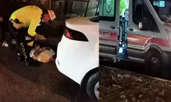 Sürücüsünün ‘dur’ ihtarına uymadığı otomobil polise çarptı