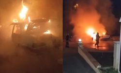 Park halindeki otomobil alev topuna döndü