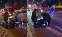 Kahramanmaraş'ta refüje çarpan araç takla attı: 1 yaralı