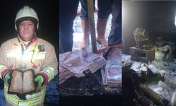 Kahramanmaraş'ta İtfaiye erleri alevlerin arasından Kur'an-ı Kerim'i kurtardı