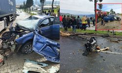 Kahramanmaraş’ta trafik kazasında otomobil hurdaya döndü