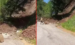 Osmaniye´de heyelan yayla yolunu kapattı