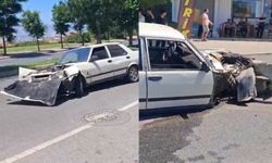 Kahramanmaraş’ta kontrolden çıkan otomobil refüje çarptı