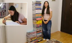 Çalıştığı kitaplar boyunu aşan İpek, LGS Türkiye birincisi oldu