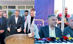 Başkan Toptaş önce aşure dağıttı, sonra vatandaşların sorularını yanıtladı