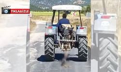 Kahramanmaraş'ta köpeği traktöre bağlayarak sürükledi