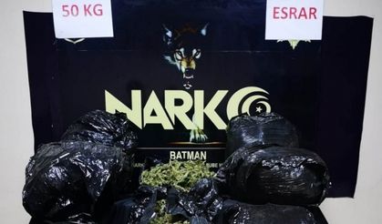 Batman’da şüpheli araçtan 50 kilo esrar çıktı: 1 kişi tutuklandı
