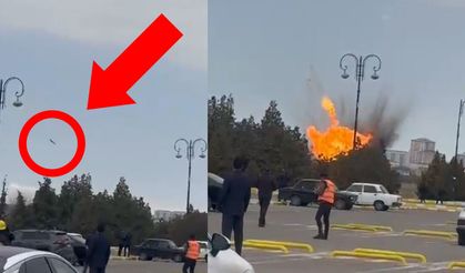 İran İHA’sının, Azerbaycan’a düştüğü anlar!