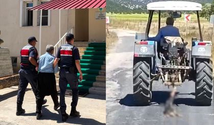 Kahramanmaraş’ta köpeği traktöre bağlayıp sürükleyen şahıs yakalandı