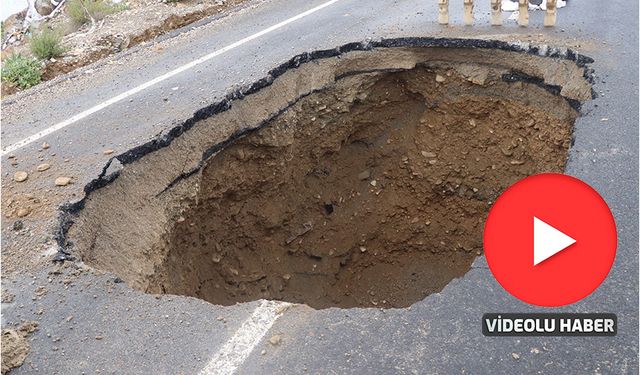 Ağcalı yolu’nda obruk meydana geldi