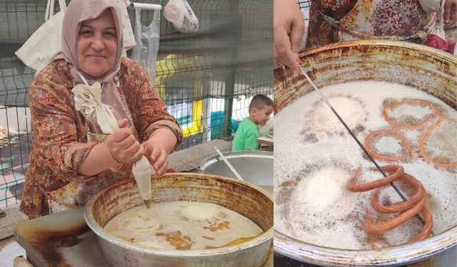 Kahramanmaraşlı kadın evinde anne, tezgahta tatlıcı