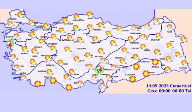 Kahramanmaraş'ta sağanak yağış uyarısı