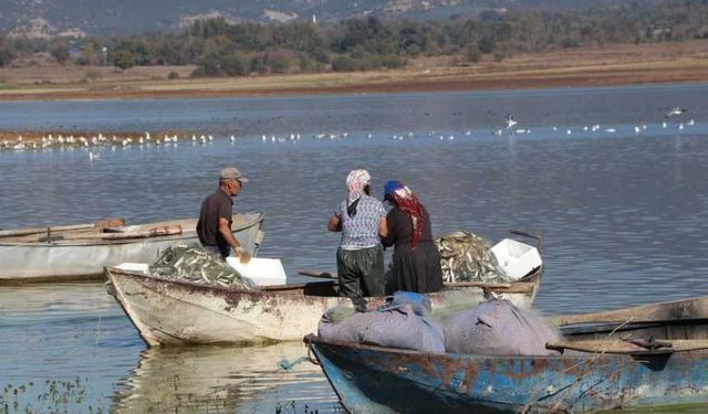 Kahramanmaraşlı kadın balıkçılar, ağlarını su altındaki eski mahallelerinde atıyor