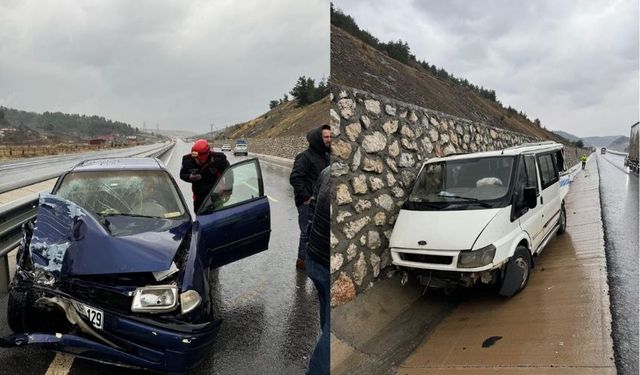 Göksun yolunda iki araç çarpıştı; 2’si ağır 4 yaralı