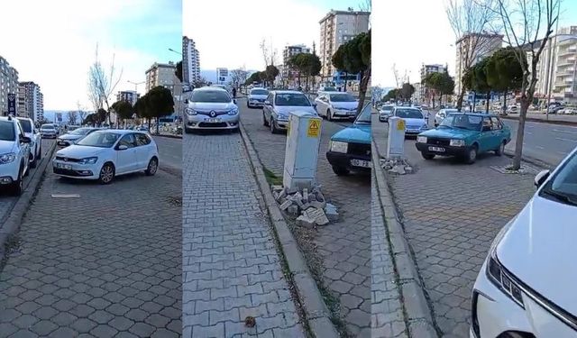 Kahramanmaraş'ta kaldırımlar otoparka döndü