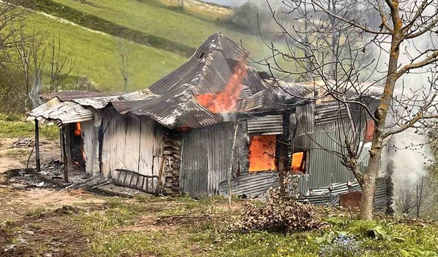 Yaşlı adamın evi, çıkan yangında küle döndü