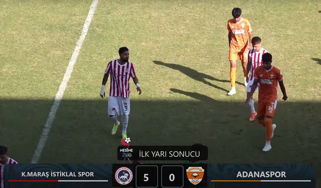 İstiklalspor’dan Adanaspor’a ilk yarıda gol yağmuru: 5-0