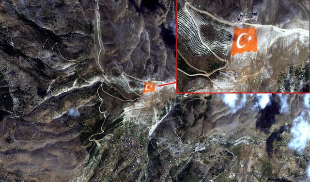 Kahramanmaraş’taki Dev Türk Bayrağı Uzaydan Görüntülendi