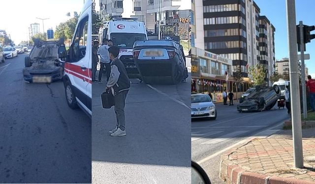 Kahramanmaraş’ta korkutan kaza: Araç takla attı