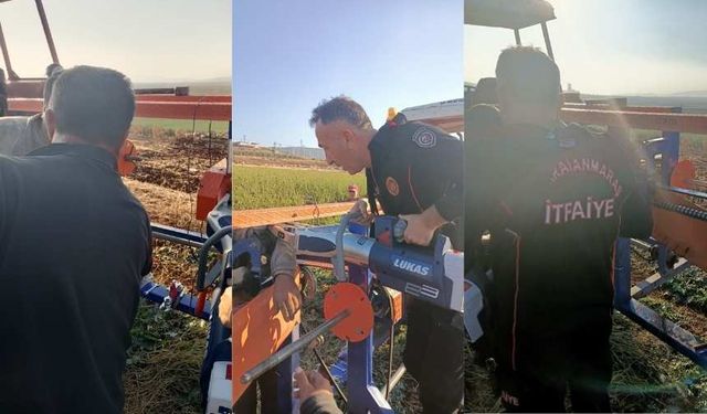 Kahramanmaraş’ta tarım aletine kolu sıkıştı, itfaiye kurtardı