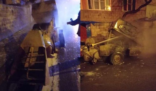 Kahramanmaraş’ta yanan iş makinesinden geriye demir yığını kaldı