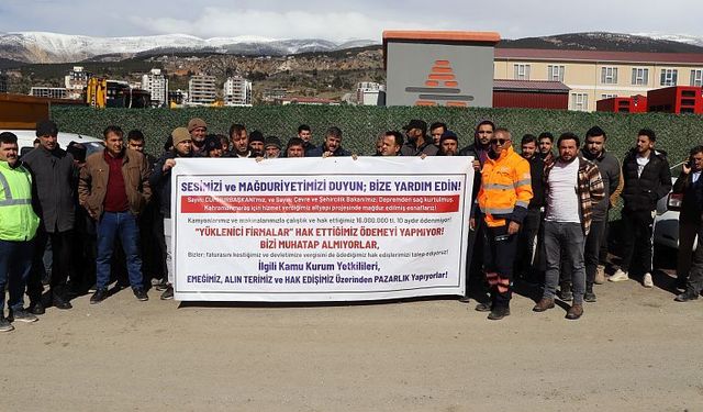 Kahramanmaraş’ta iş makinesi esnaflarından kornalı eylem