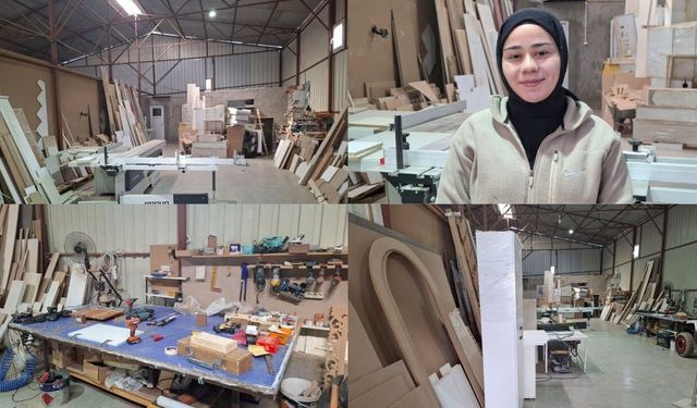 Kahramanmaraş’ta Genç Kadın Marangoz Dikkat Çekiyor