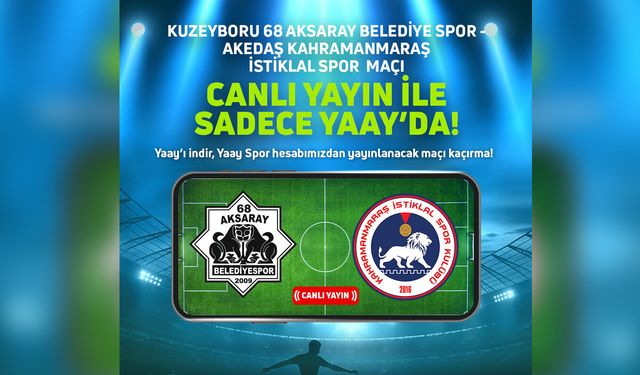 Aksaray Belediyespor-İstiklalspor Maçı Canlı İzle!